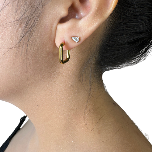 Cubic Hoop Earrings
