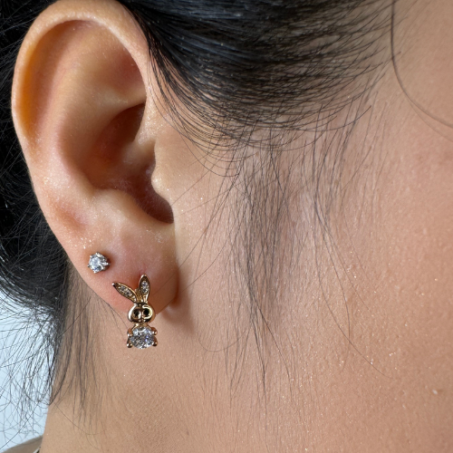 Rabbit Hoop Earrings
