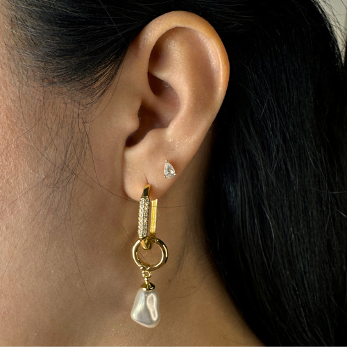 Honolulu Pearl Hoop Earrings