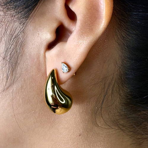 A-Chunky Gold Earring