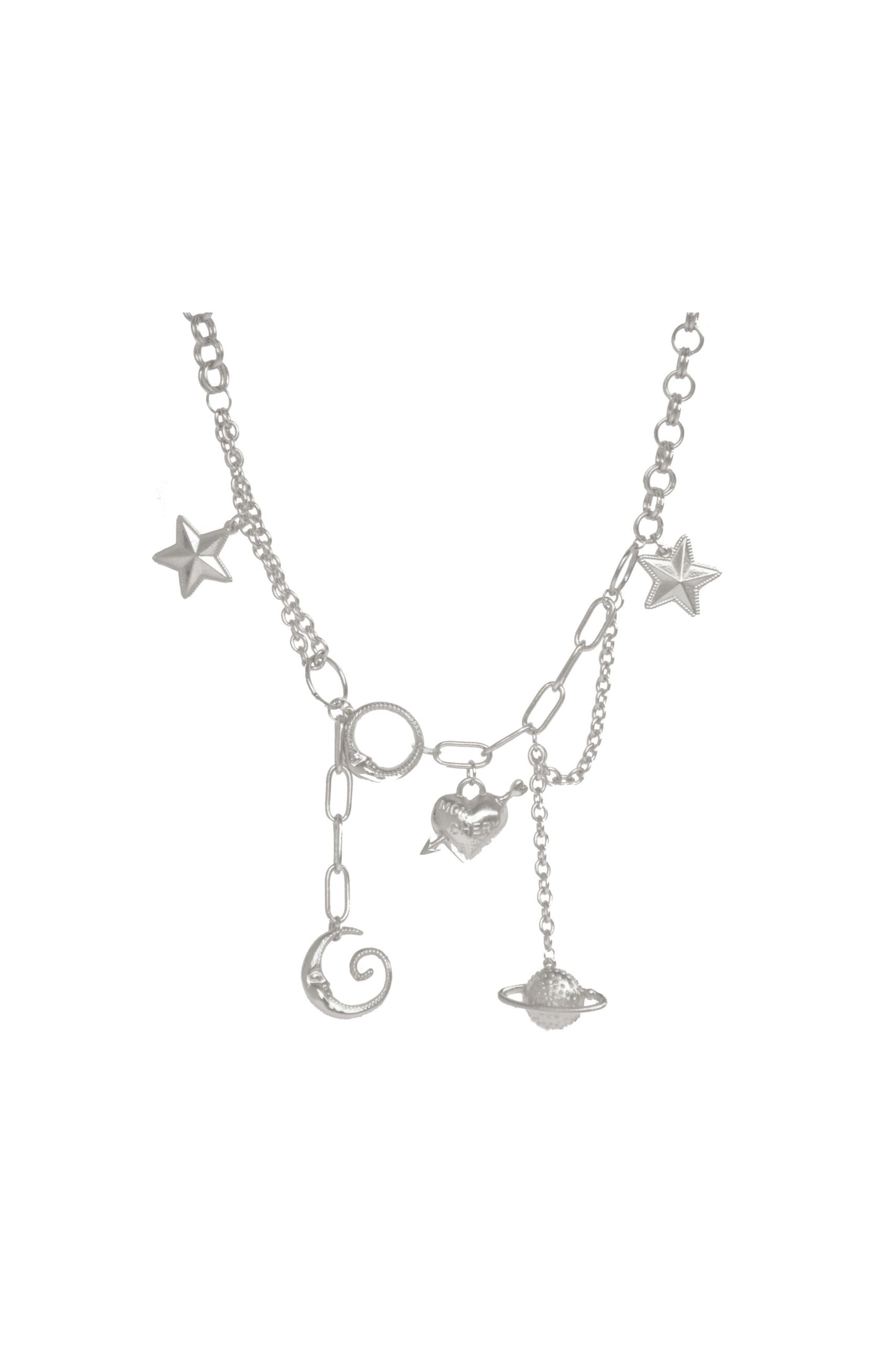 Multi Charm Necklace – Silver