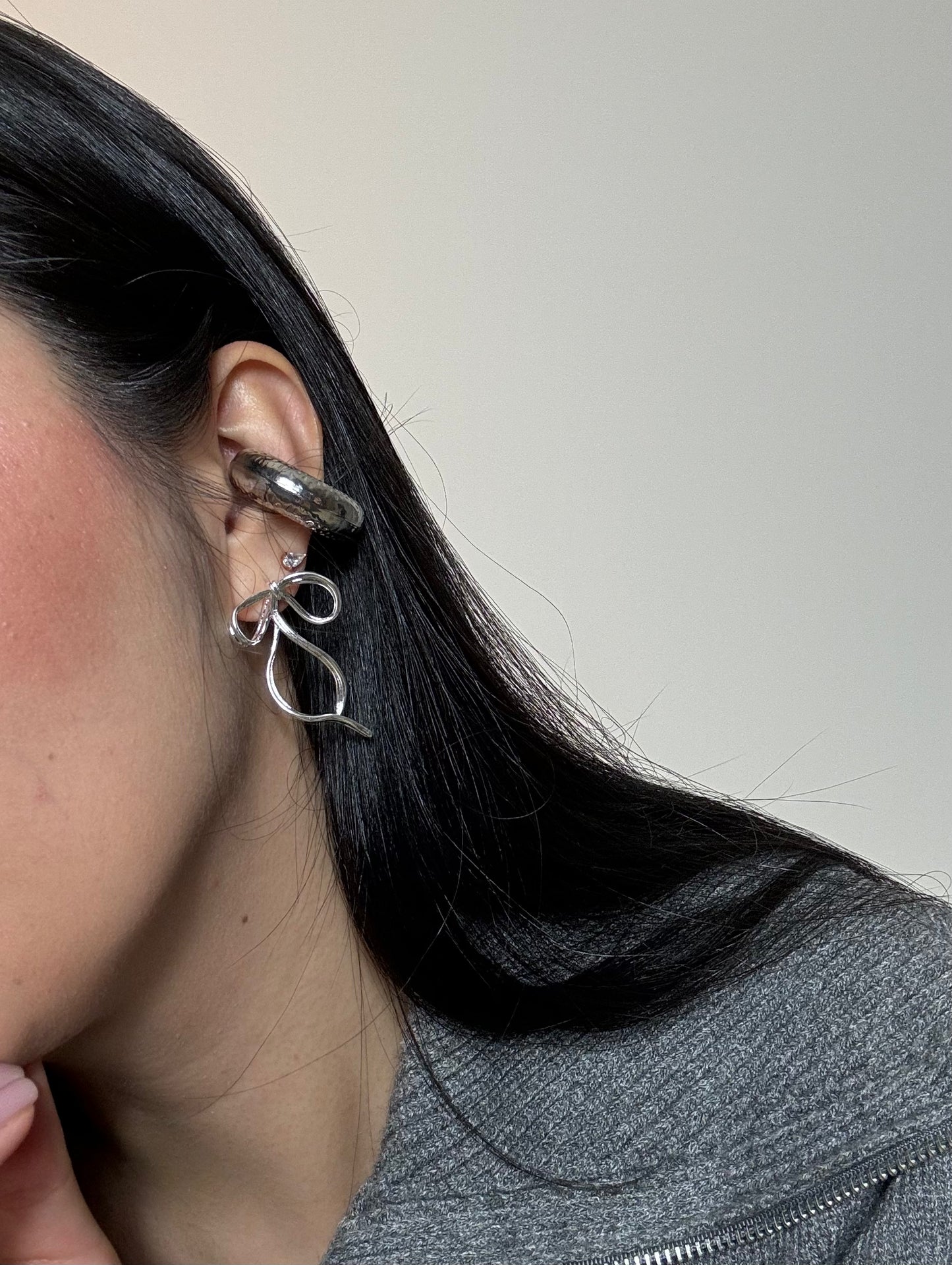 A- Silver Coquette Earrings